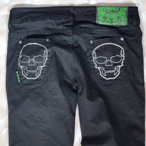 Kreepsville 666 Black Skeletal Jeans, 32x32